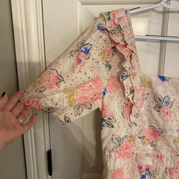 Adelyn Rae Pink Floral Eyelet Dress 33934 - Picture 7 of 15